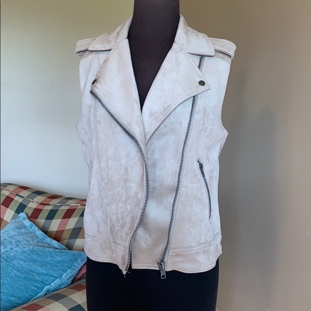 Philosophy Taupe Moto Vest, Size M